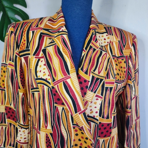 Harve Benard Vintage Blazer Abstract Geometric Design - Picture 3 of 10